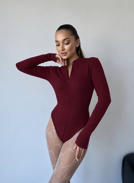 Жіночий базовий трикотажний утеплений боді 60 фото